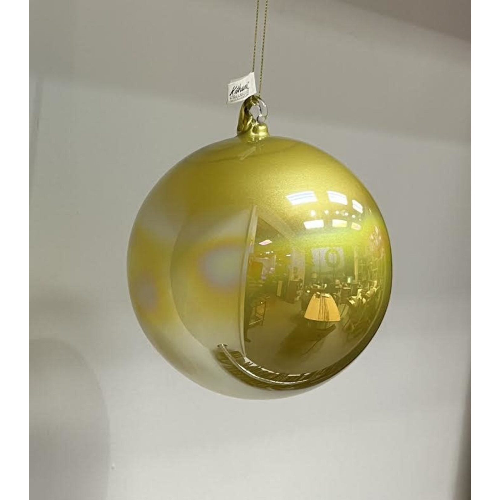 Katherine's Collection Journey Pearlized Lt Green Glass Ball Ornament