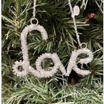 Two's Company Love Silver Beaded Ornament