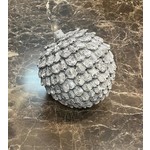 Zodax Grey Round Wooden Pinecone Ornament 4"