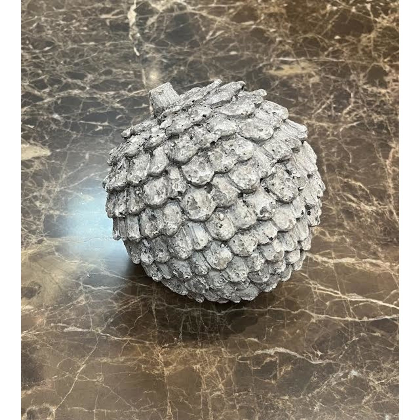 Zodax Grey Round Wooden Pinecone Ornament 4"