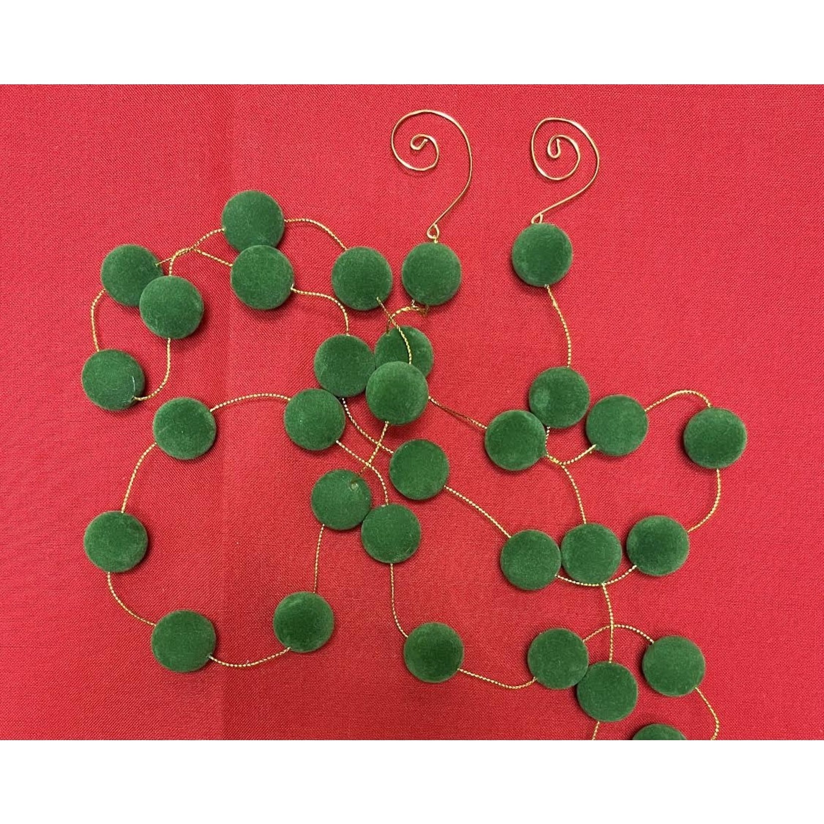 Shishi LLC Green Velvet Ball Holiday Garland 72"