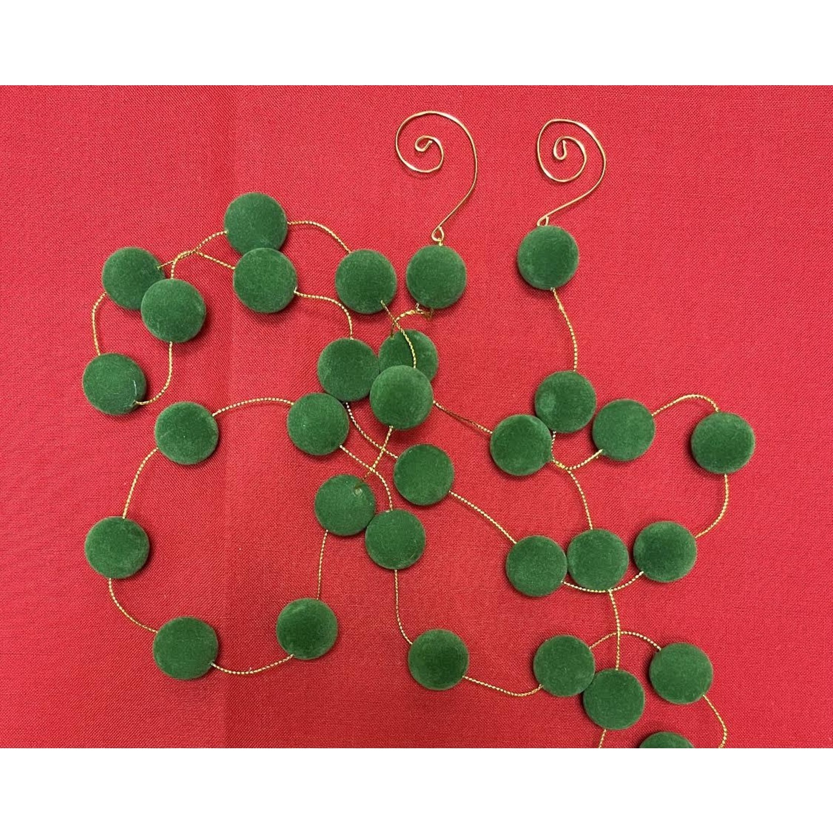 Shishi LLC Velvet Green Ball Christmas Garland