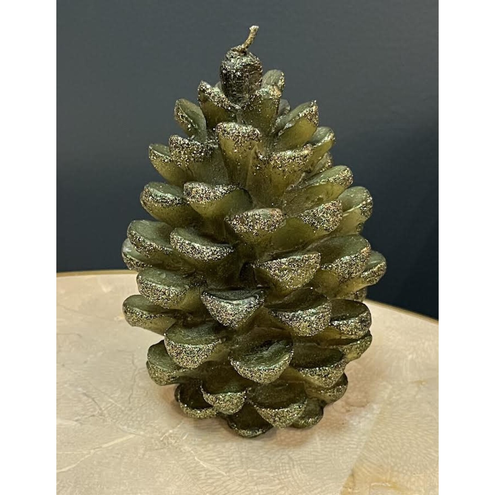Zodax Green Pinecone Candle 7"
