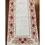 Saro Trading Company Francine Ivory Runner with Poinsettias