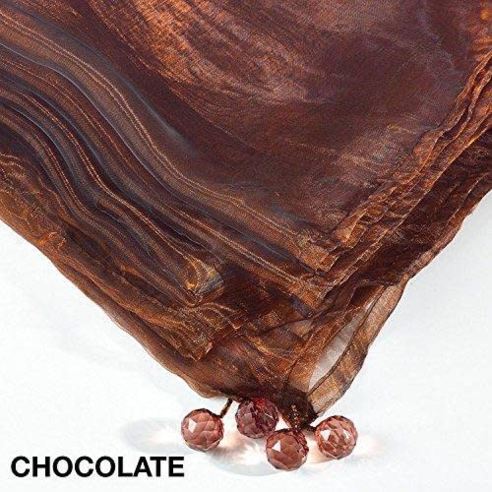 Saro Trading Company Organza Tissue Chocolate Brown Tablecloth Topper
