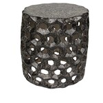 Noir Joan Handcrafted Black Fiber Cement Stool