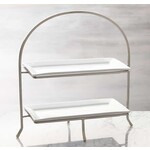 Willow Group Rectangle Metal & Porcelain 2 Tier Server