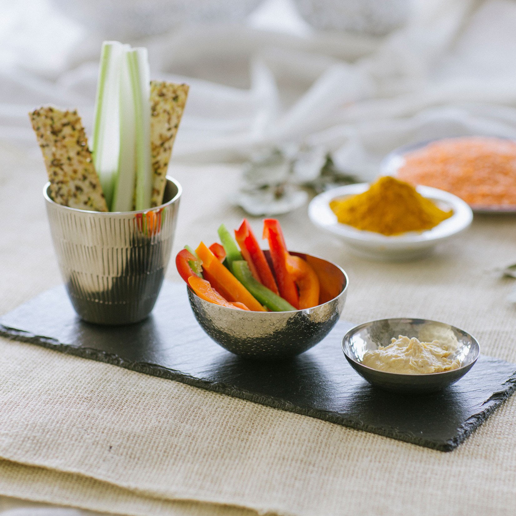 Just Slate Company Serving Bowls & Slate Tray Mixed Fusion Set