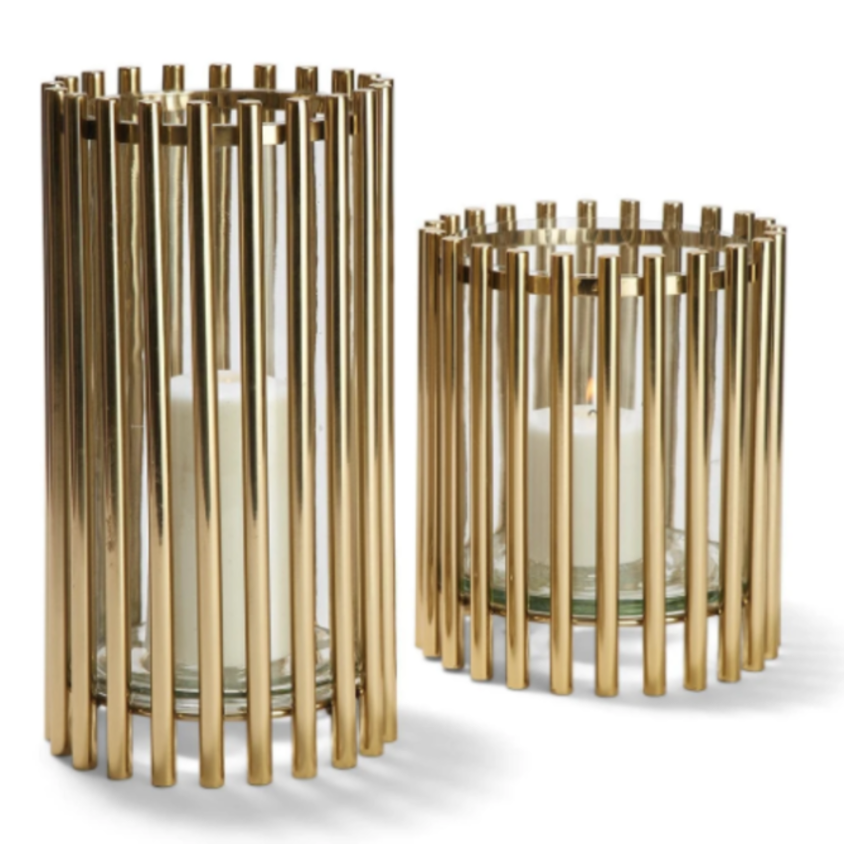 Tozai Hurricane Steel & Glass Pillar Candleholder - Small