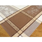 La Maisonnette Christmas Jacquard Maron Cotton Tablecloth 64"x64"