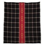 In2Green Eco Equestrian Horse Bit Plaid Throw Black Pomegranate Straw