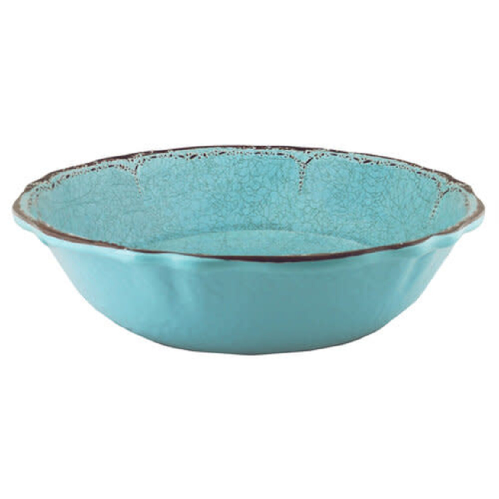 Le Cadeaux Antiqua Turquoise Melamine Salad Bowl 13.75"