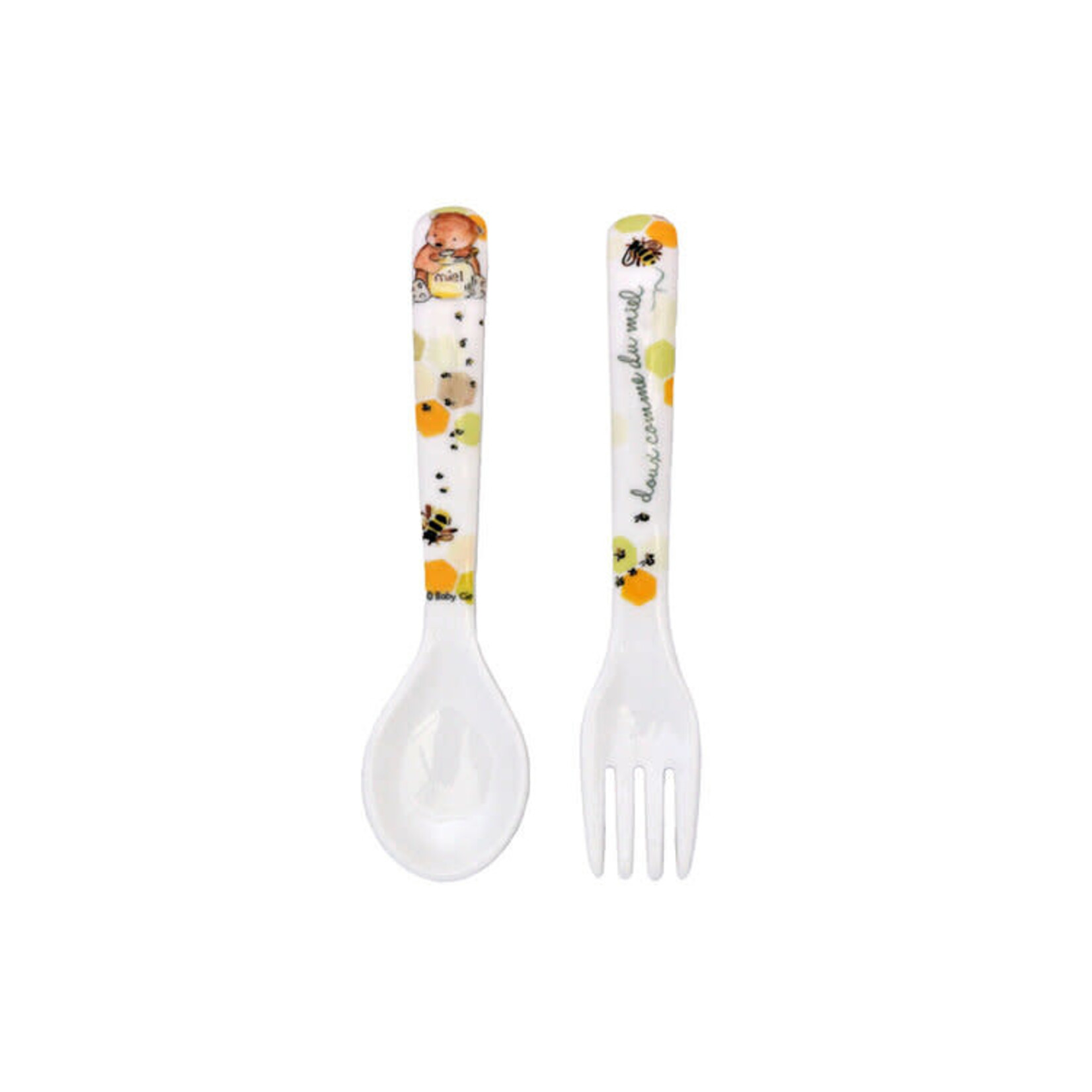 Baby Cie Textured Fork & Spoon Sweet As Honey Douce Comme Du Miel