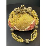 Bougainvillea Red & Gold Beaded Handbag