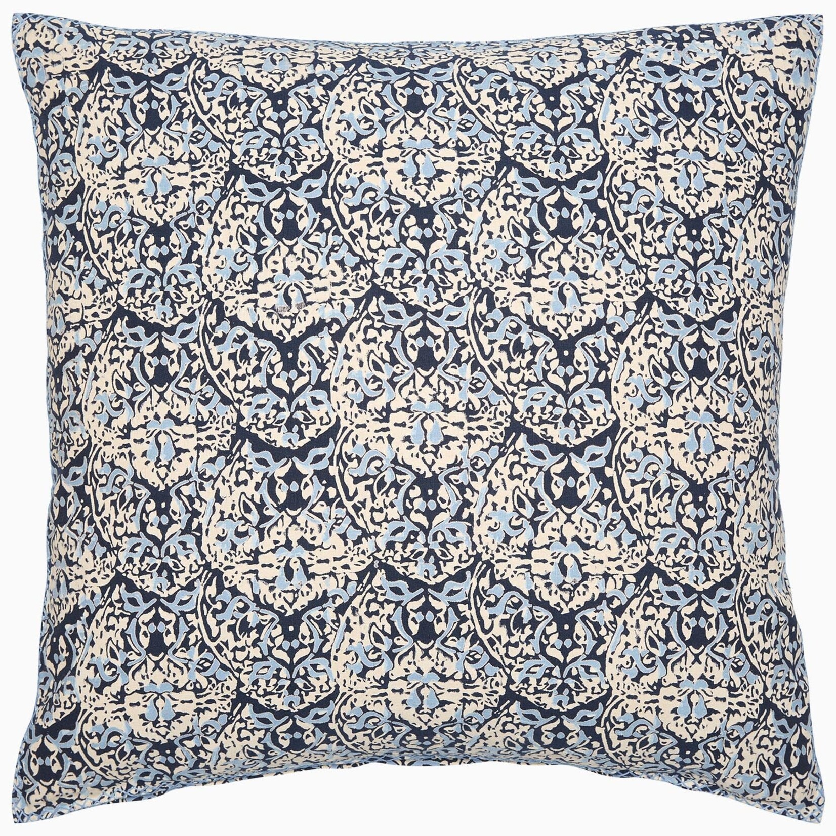 John Robshaw Textiles Yara Indigo Euro  Pillow 26x26  with Feather Insert