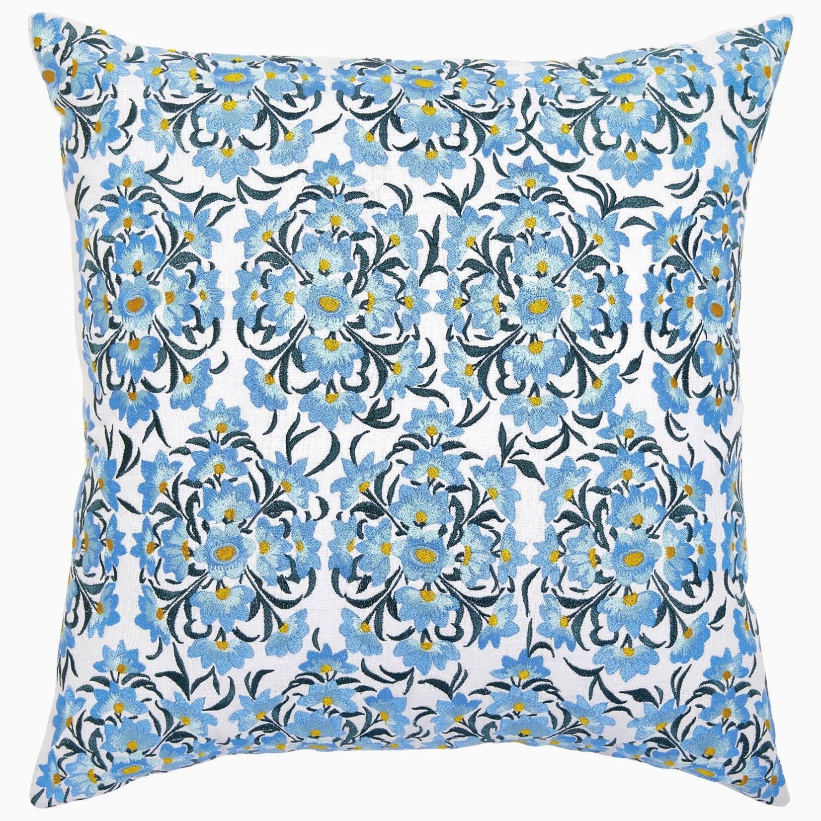 John Robshaw Textiles Kavya Lapis Decorative Pillow 22x22 with Feather Insert