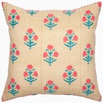 John Robshaw Textiles Lucy Coral Decorative Pillow 22x22 with Feather Insert