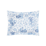 Matouk Pomegranate Linen Quilted Boudoir Sham Flange Porcelain Blue