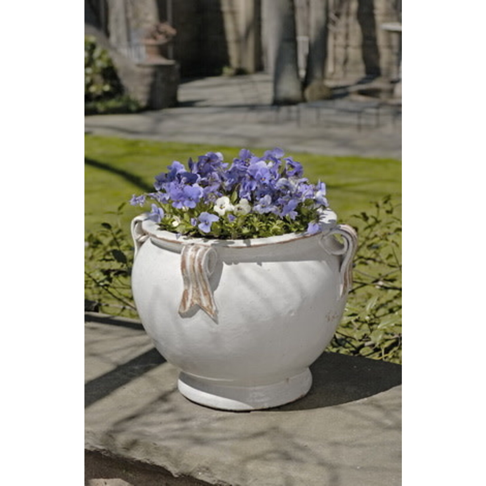 Campania Round Handle Planter Antique White