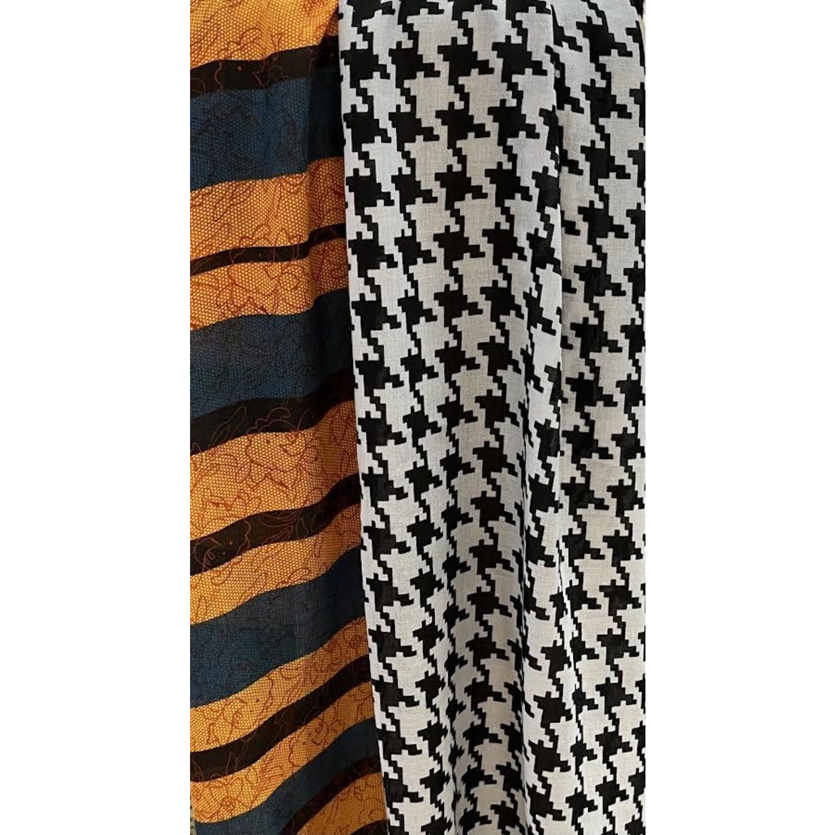 Tourance Inc Black, White, Orange & Teal Marcela Wrap Scarf