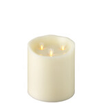 RAZ Imports Triflame Moving Flameless Candle Ivory 6x6