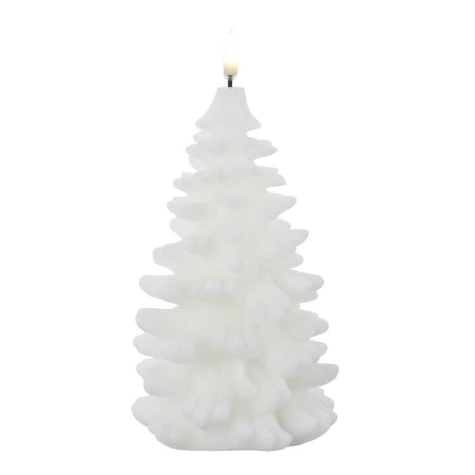 RAZ Imports White Christmas Tree Flameless Candle 4.25x8