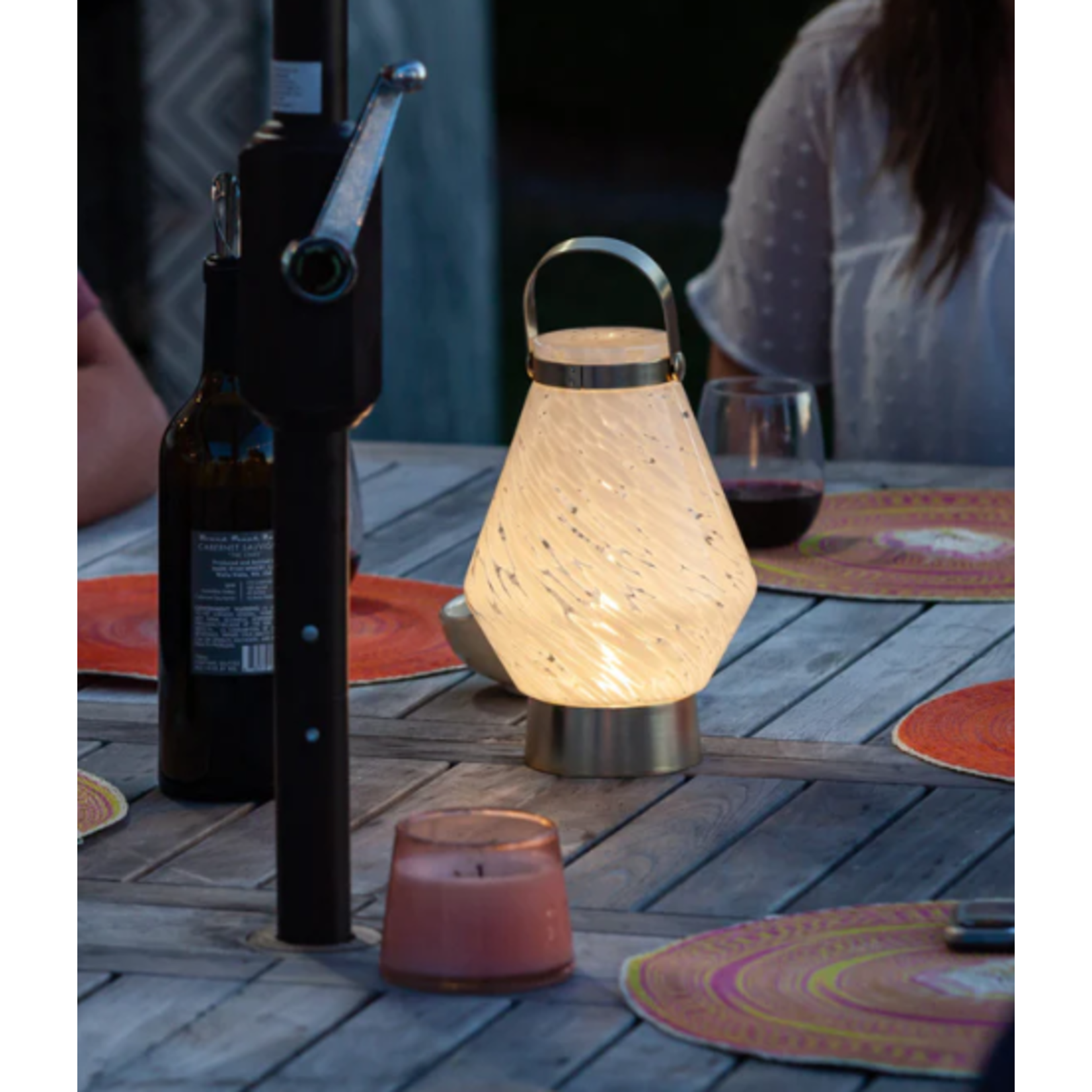 Allsop Home Garden Lightkeeper Rechargeable LED  Glass Lantern