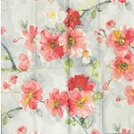 Karen Lee Ballard Grey Pink Floral Napkin