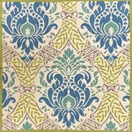 Karen Lee Ballard Damask Napkin Peacock Teal Green Ribbon