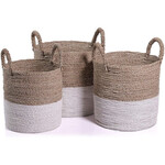 Zodax Mazu Seagrass Natural and White Basket