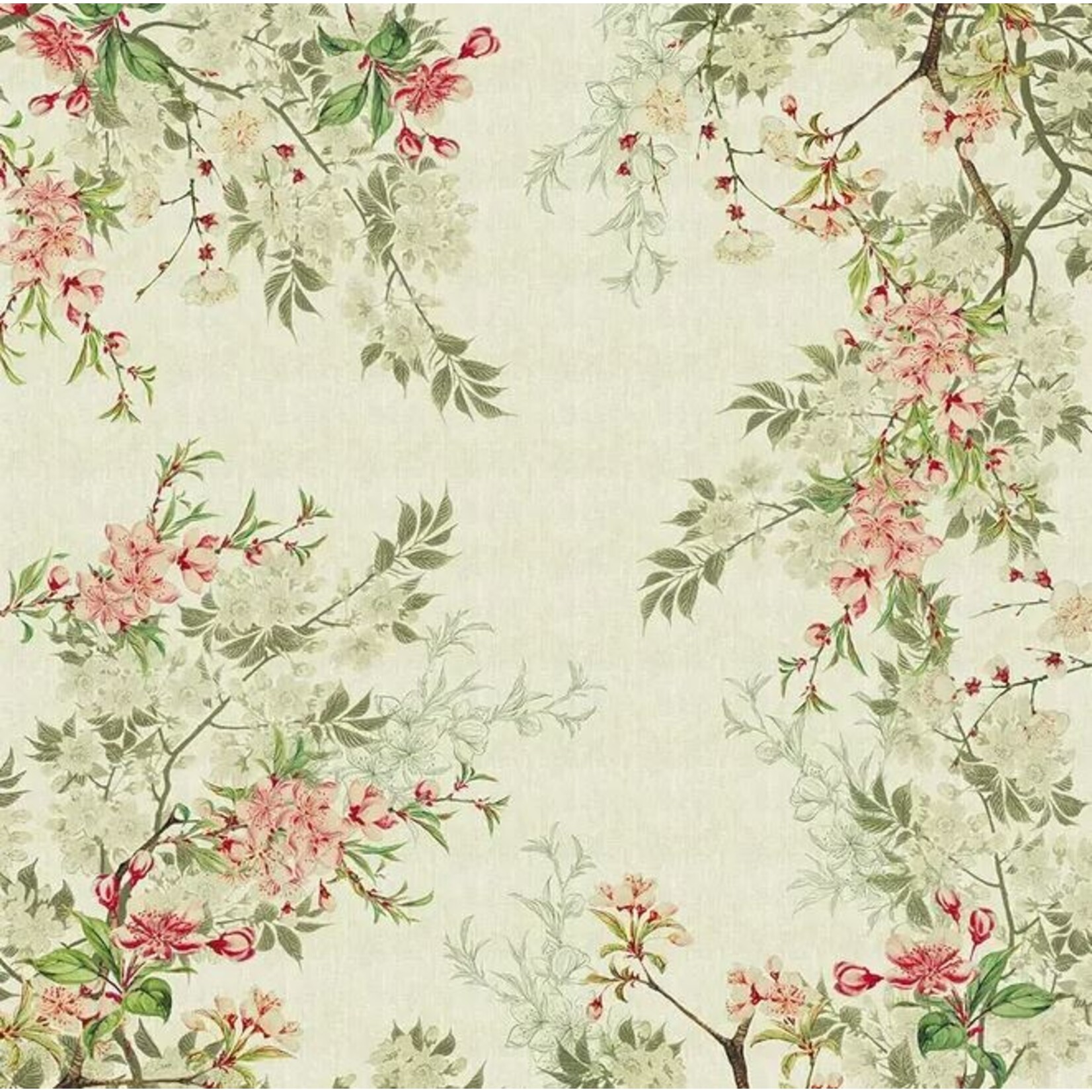 Garnier Thiebaut Ombres Des Cerisiers Naturel Linen Tablecloth 61x61
