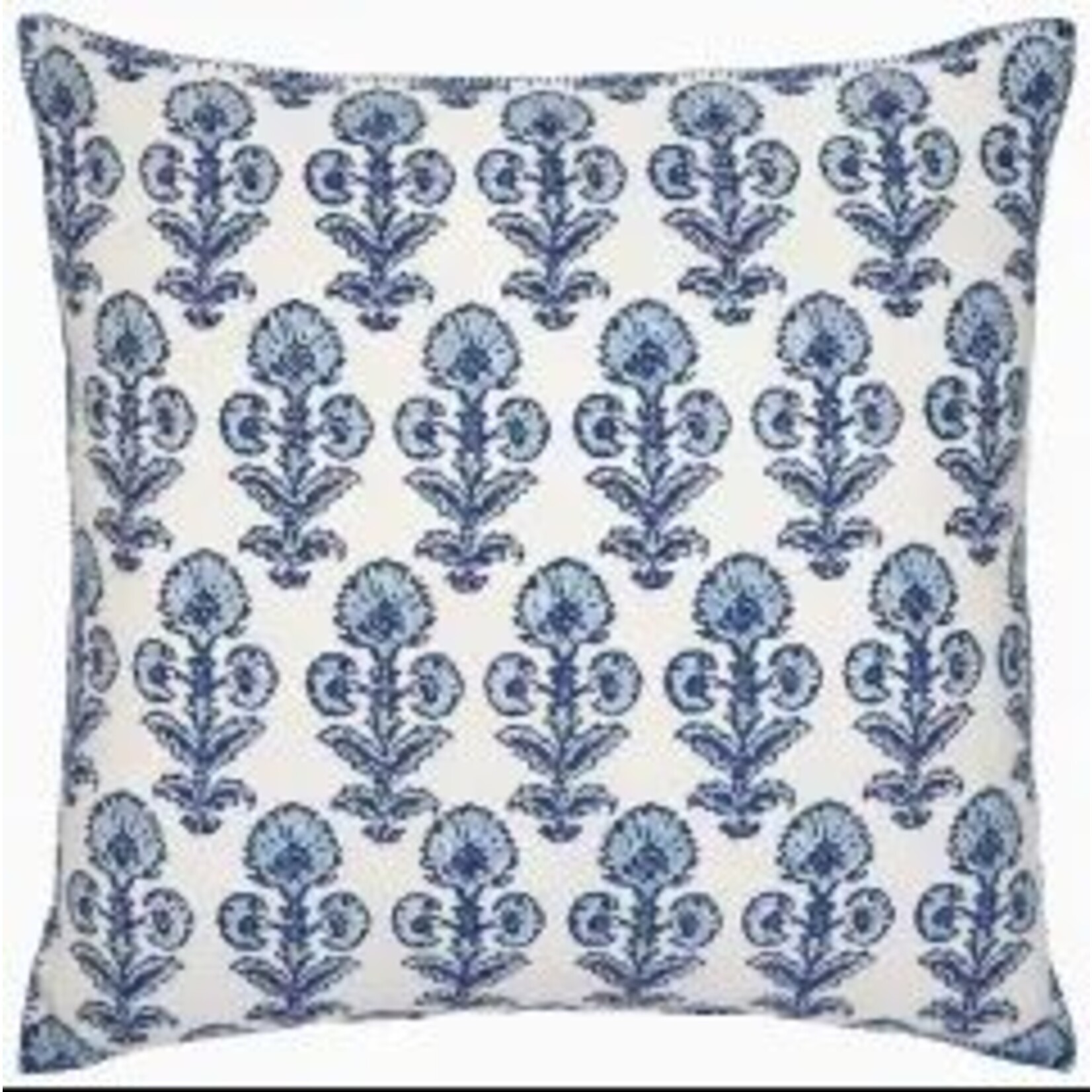 John Robshaw Textiles Ojas Indigo Decorative Pillow 22x22 with Feather Insert