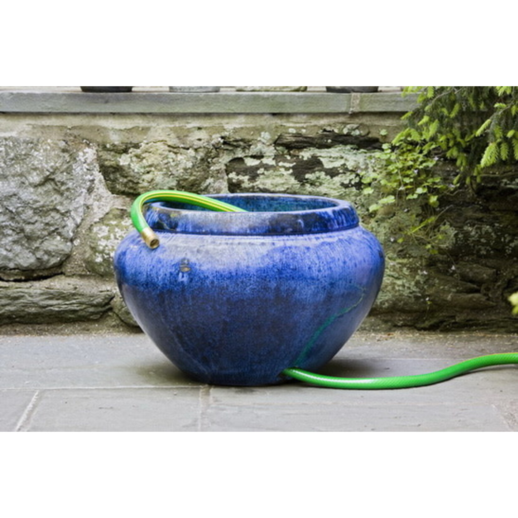 Campania Riviera Blue Glazed Terracotta Planter with Hose