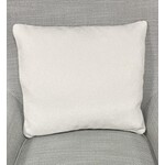 Jessica Charles Curlicue Chalk Throw Pillow with Moonstruck Fog Trim 20x18