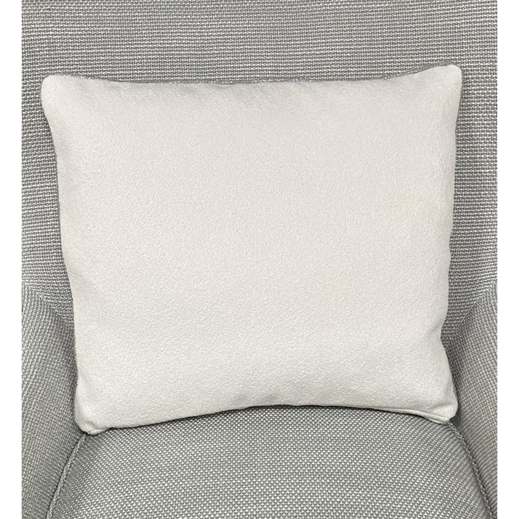 Jessica Charles Curlicue Chalk Throw Pillow with Moonstruck Fog Trim 20x18