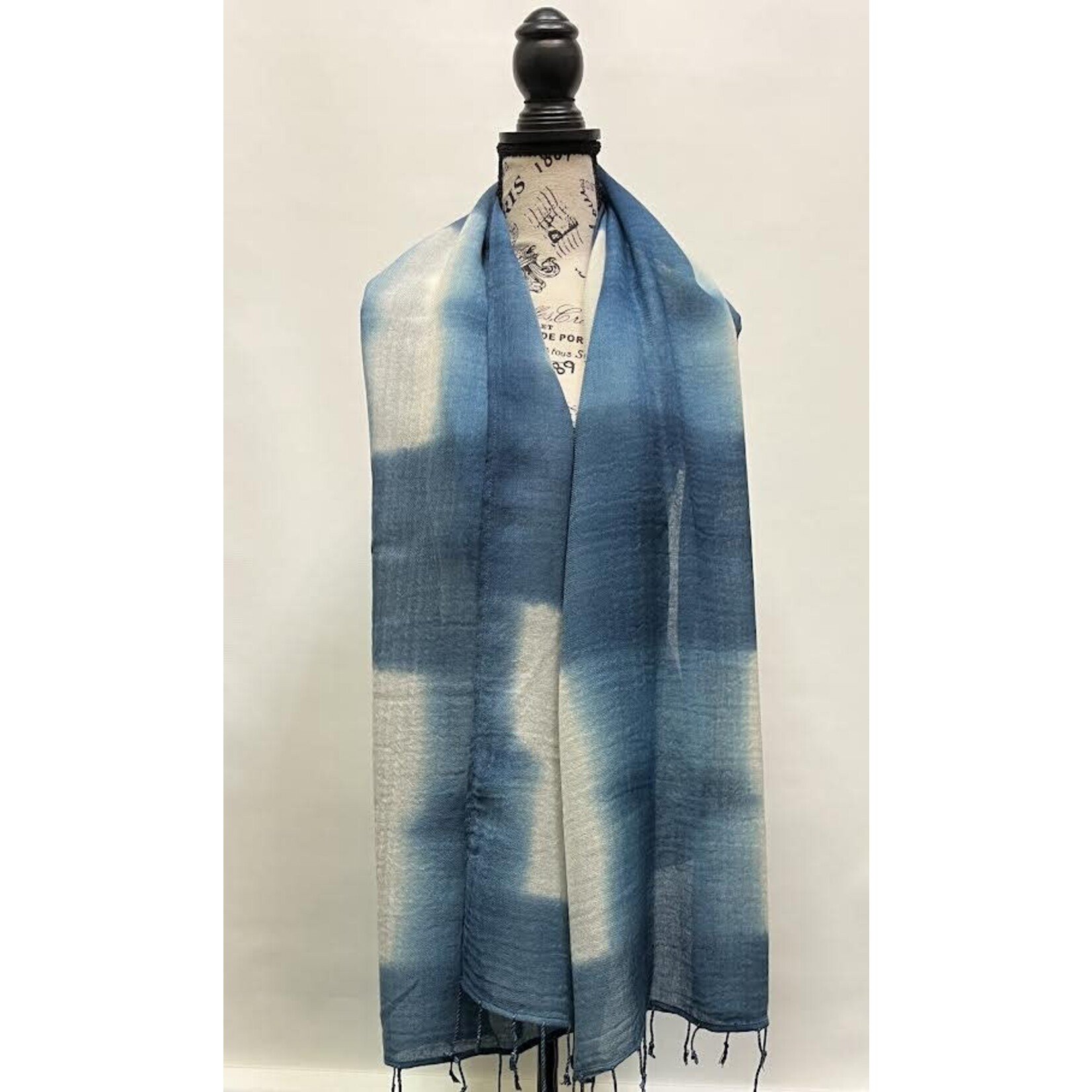 Roost Ombre Shibori Indigo Blue Scarf