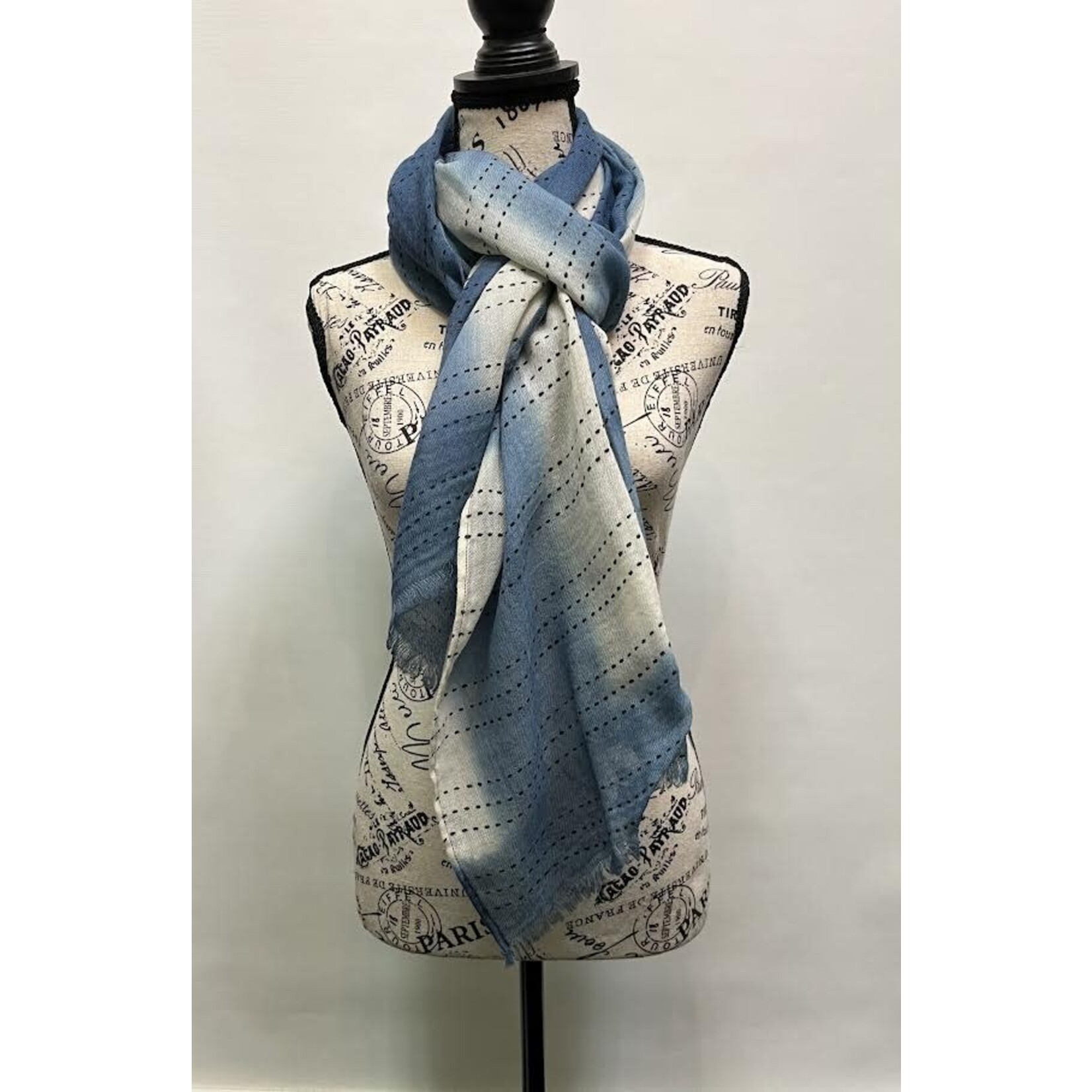 Roost Stitch Shibori Indigo Blue Scarf