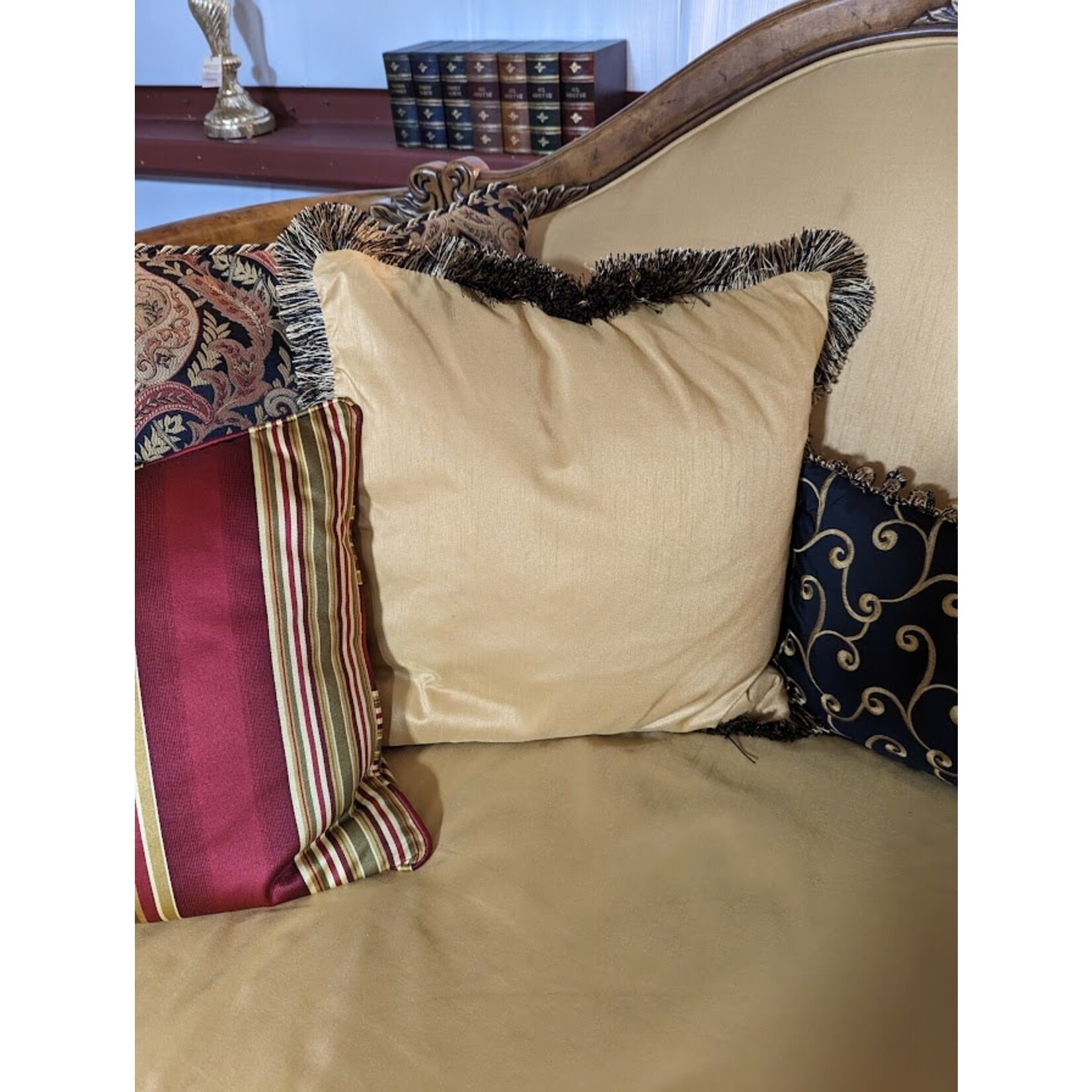 Michael Amini Gold Pillow with Trim