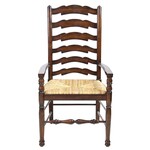 Maitland Smith Ladderback Armchair with Rush Seat