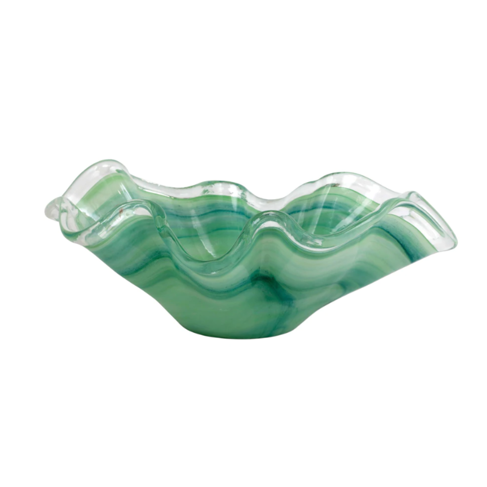 Vietri Onda Glass Green Large Bowl 13"
