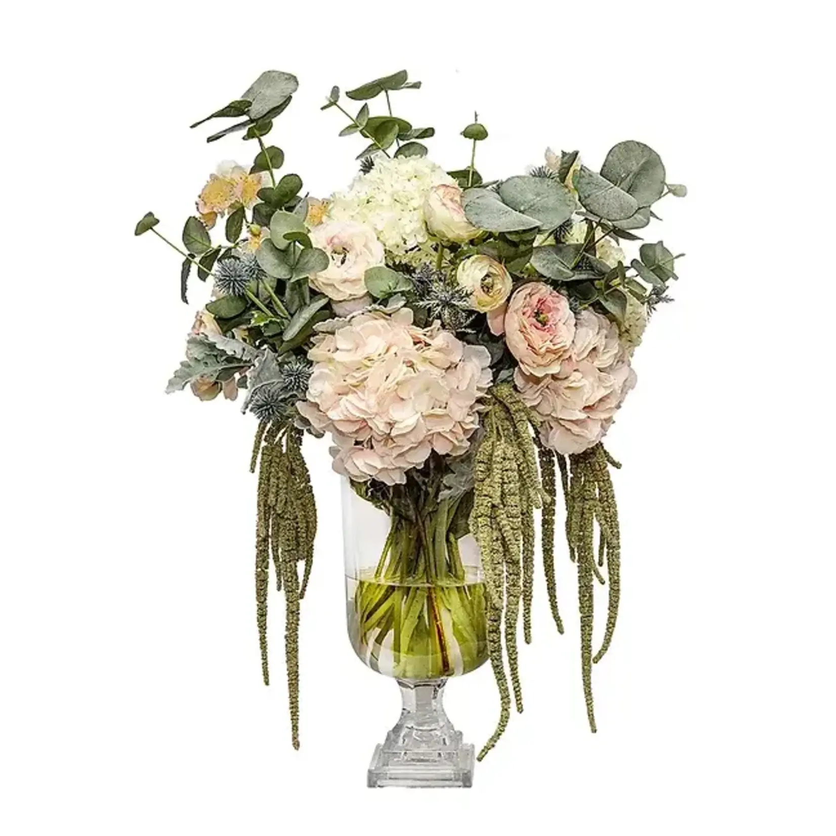 The Ivy Guild Blush Hydrangea Ranunculus Floral Arrangement
