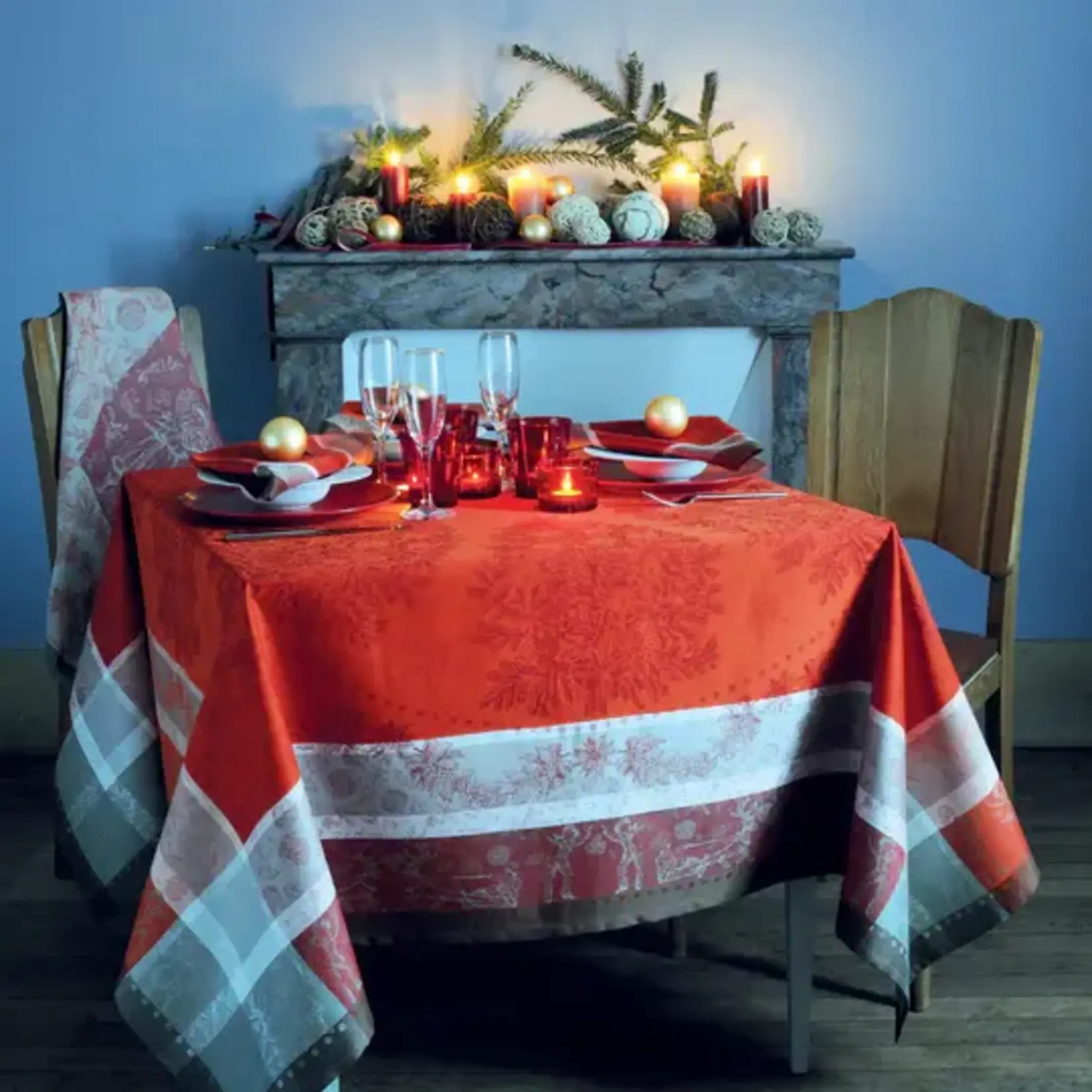 Garnier Thiebaut Mon Beau Holiday Cotton Tablecloth 69"x100"