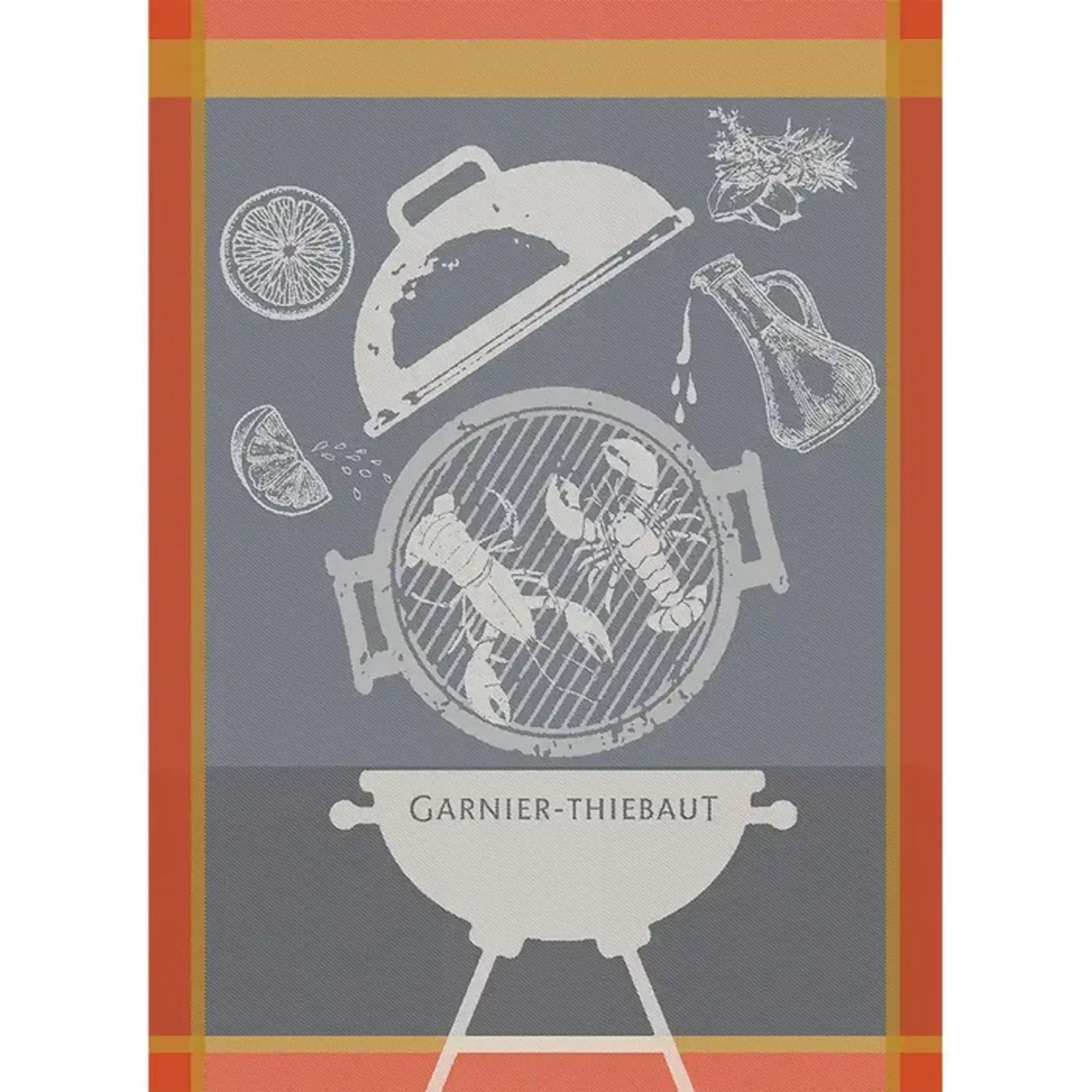 Garnier Thiebaut Lobster Grill Charcoal Jacquard Kitchen Towel