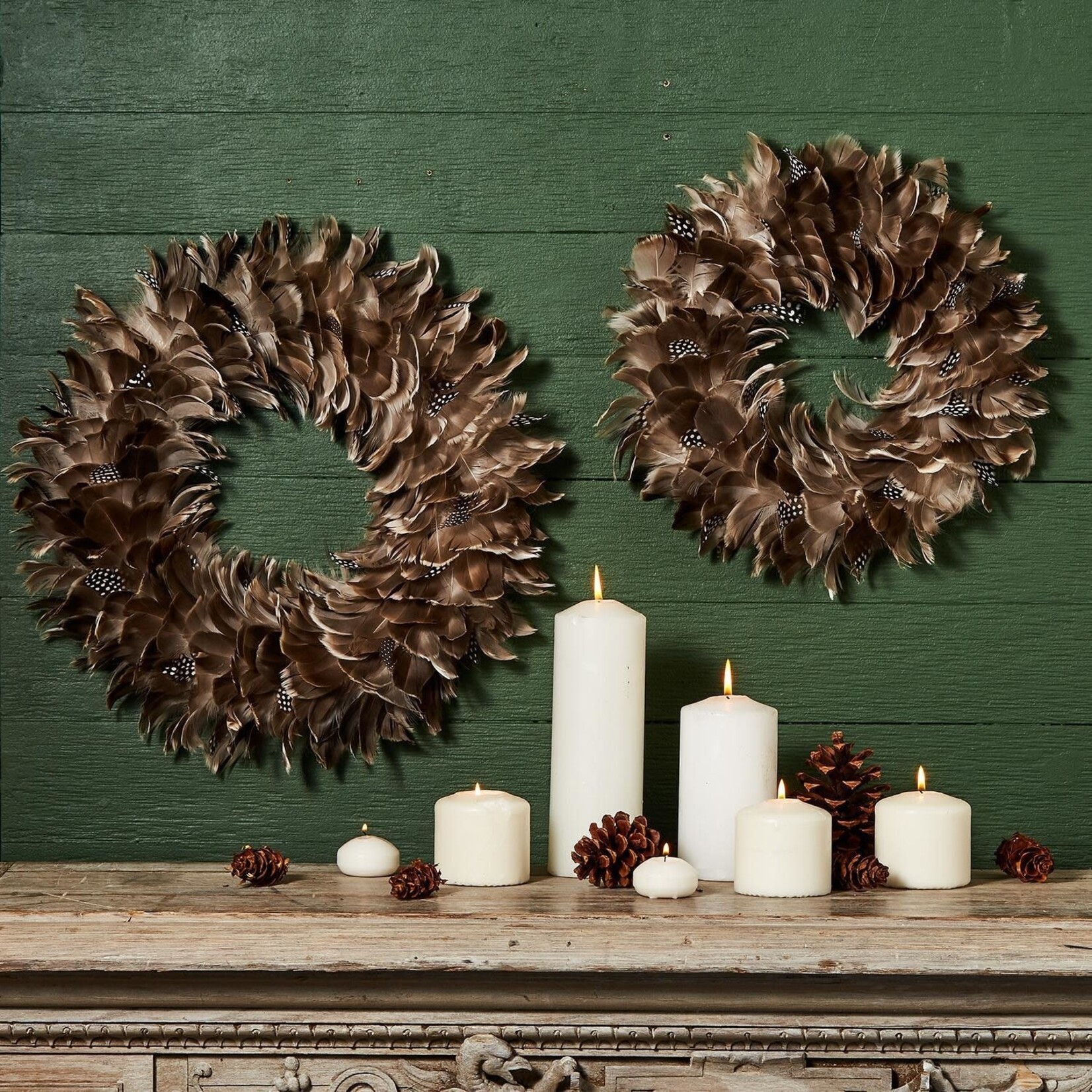 Two's Company Feather Wreath