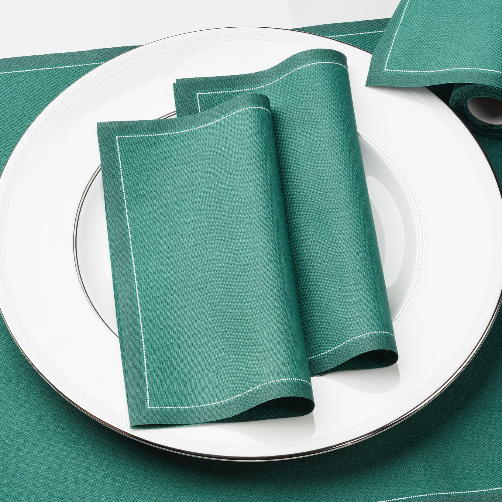 My Drap English Green Cotton Elegant Luncheon Napkins