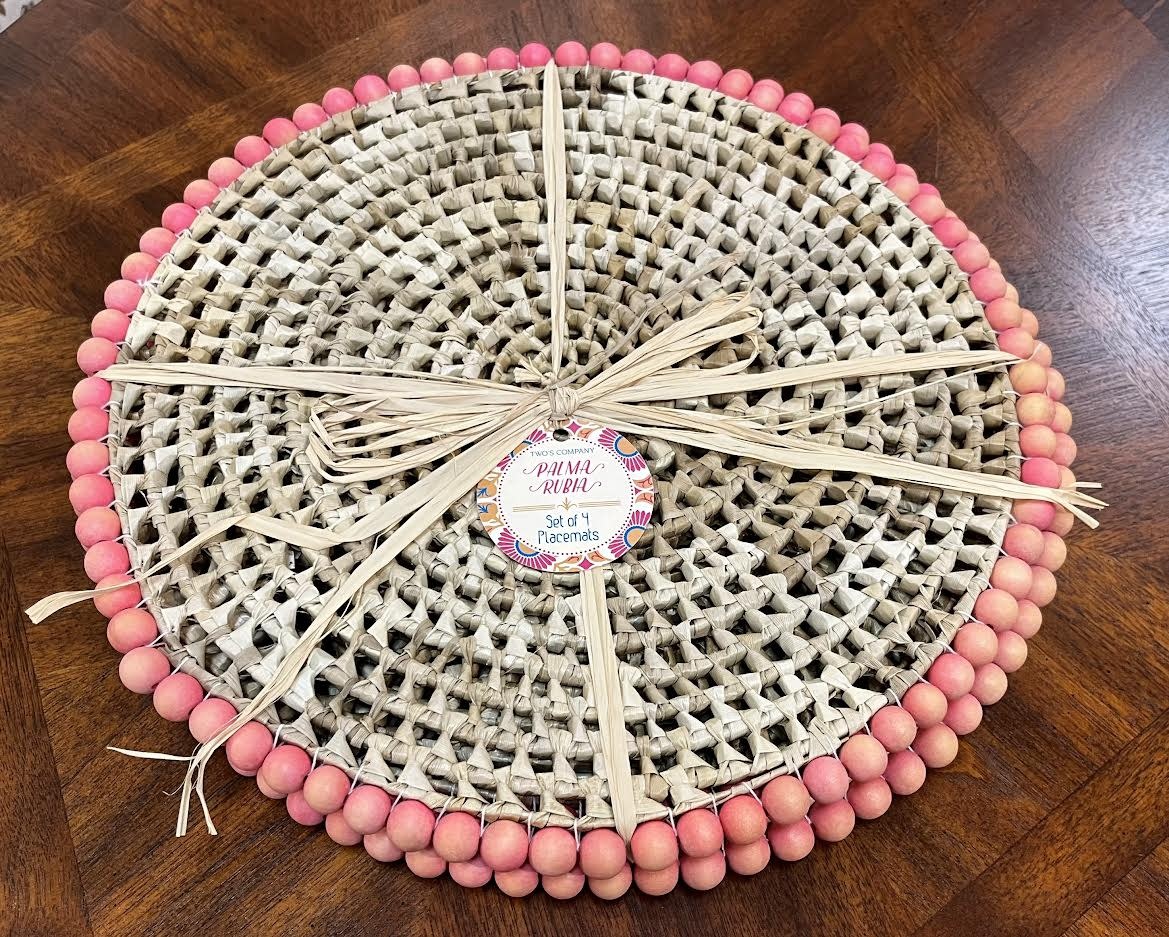 Palma Rubia Pandan & Bead Set of 4 Placemats Designer's Studio