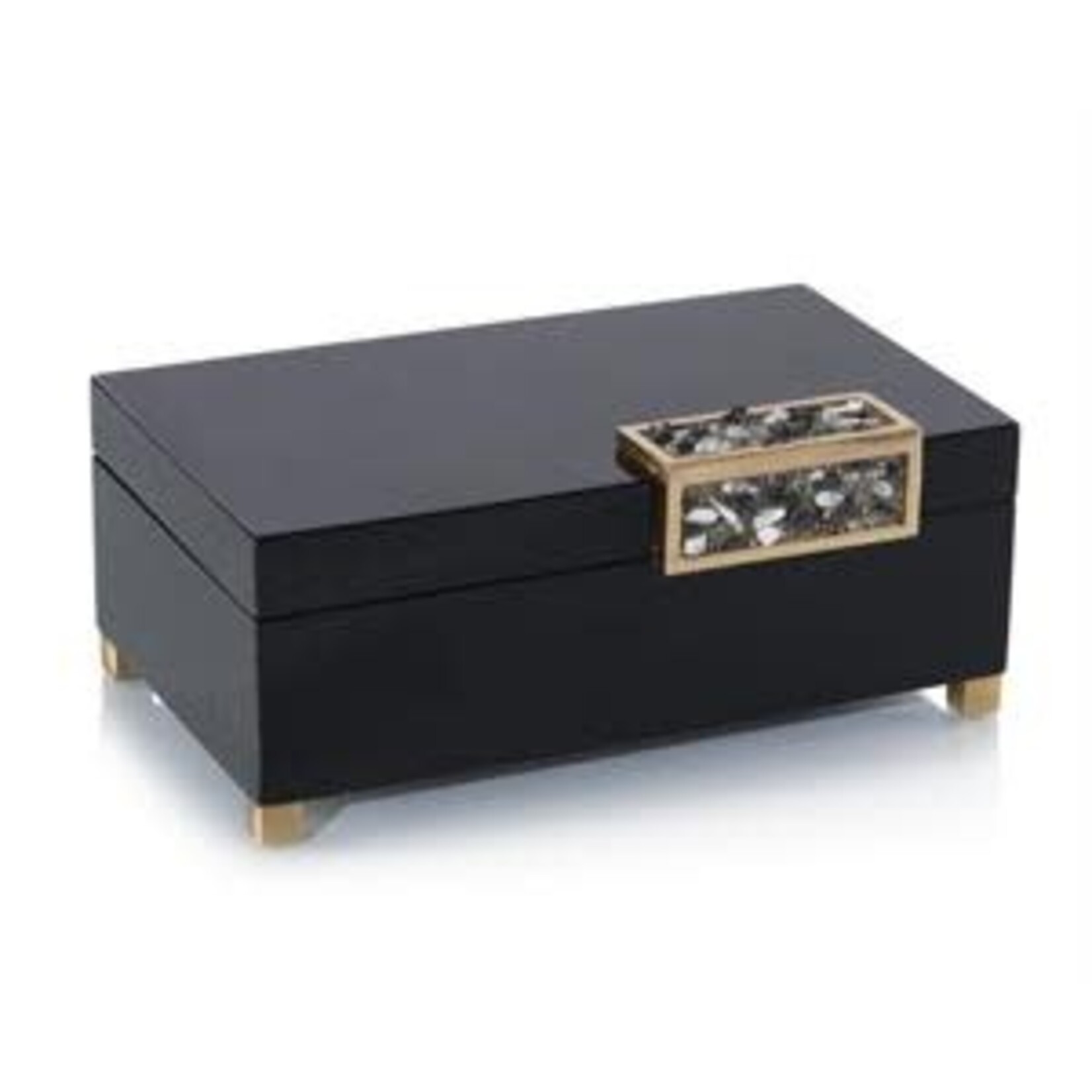 The John Richard Collection, LLC Black Box with Silver Stone Accent