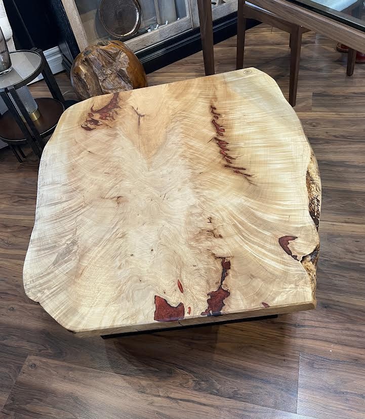 Figured Maple Live Edge Wood Coffee Table