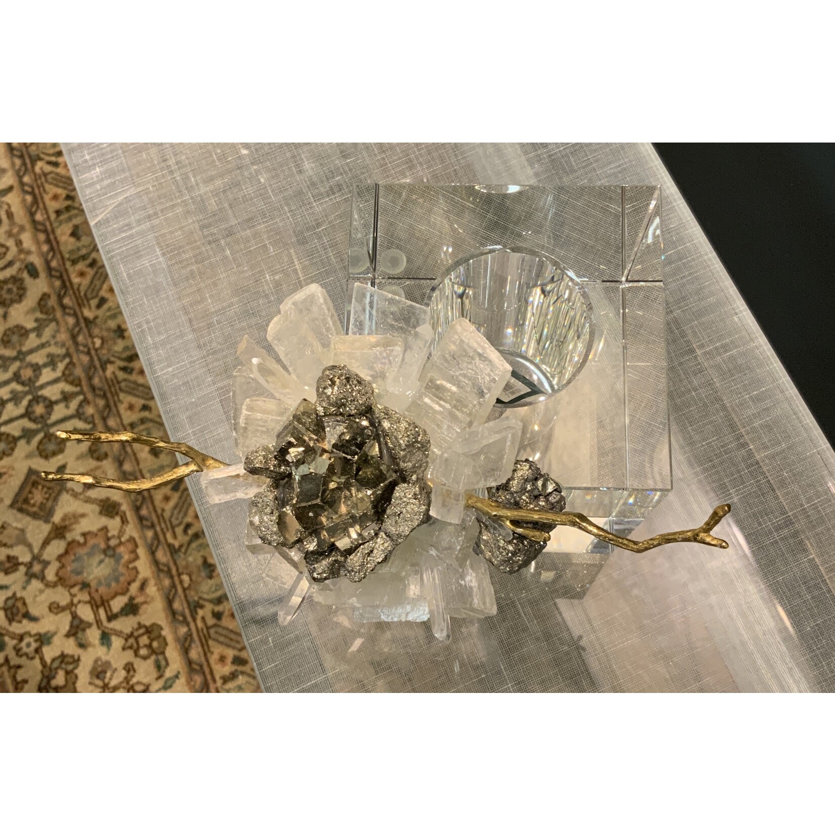 The John Richard Collection, LLC Fascinator in Crystal and Brass Vase