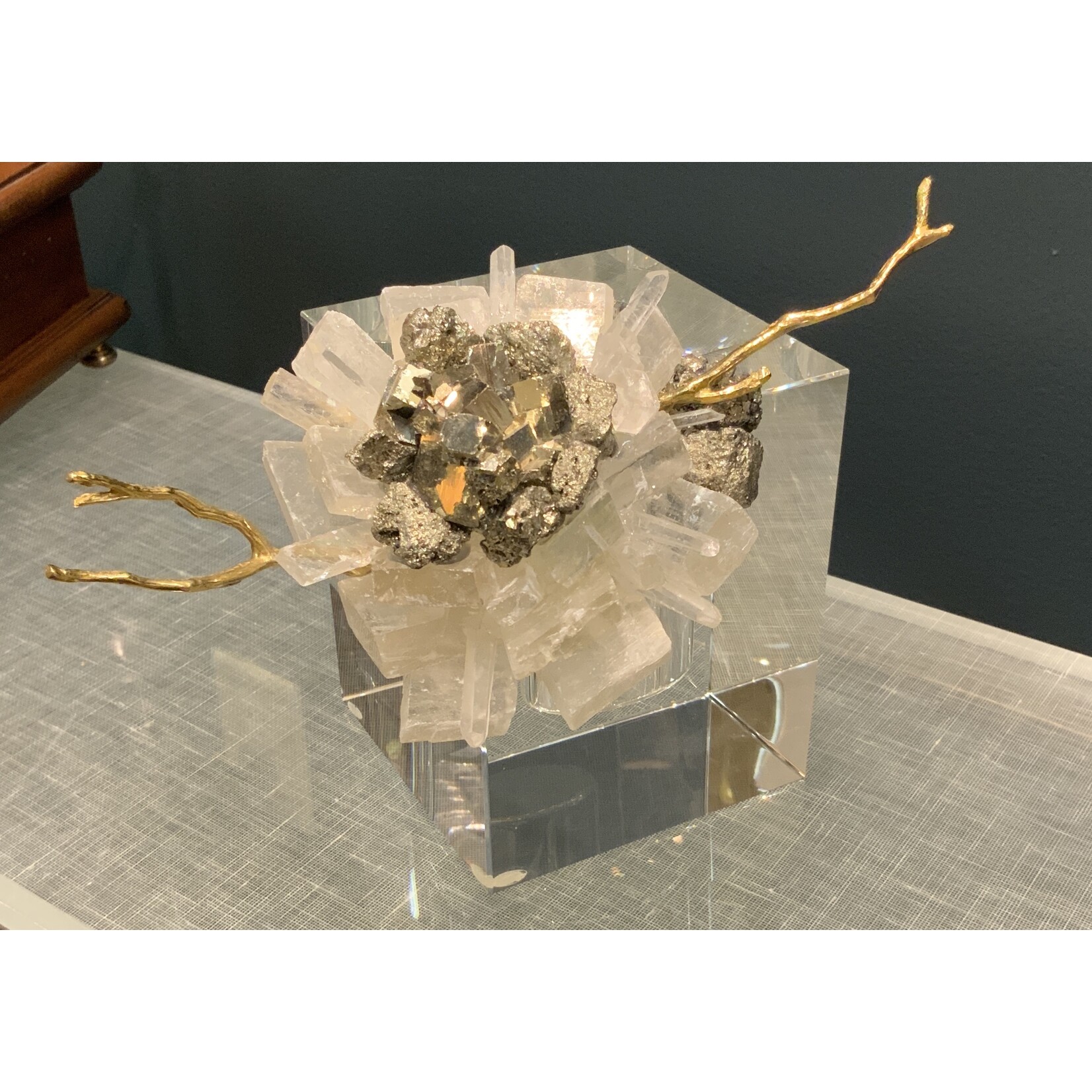 The John Richard Collection, LLC Fascinator in Crystal and Brass Vase